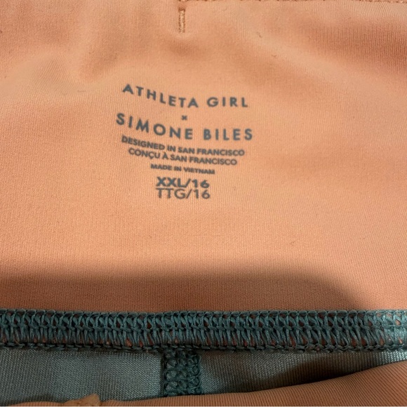 Athleta Girl * Simone Biles Abstract Patterned Leggings with Inside Drawstring - Picture 7 of 7